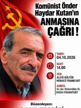 Komünist Önder Haydar Kutan Frankfurt’ta Anılacak