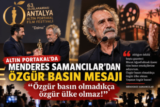 Altın Portakal’da Menderes Samancılar’dan Özgür Basın Mesajı: “Özgür Basın Olmadıkça Özgür Ülke Olmaz!”