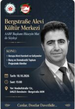 AABF Başkanı Hüseyin Mat, Bergstraße Alevi Kültür Merkezi’nde Canlarla Buluşacak
