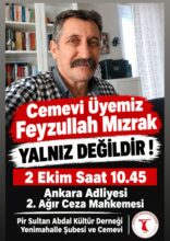 PSAKD Yenimahalle’den Feyzullah Mızrak İçin Dayanışma Çağrısı: “Yalnız Değildir!”