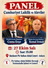 Ankara’da “Cumhuriyet, Laiklik ve Aleviler” Paneli Düzenlenecek: Cuma Erçe ve Kemal Irmak Konuşacak