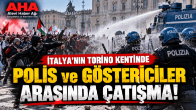 İtalya’nın Torino Kentinde Polis ve Göstericiler Arasında Çatışma: Polis TOMA ve Coplarla Müdahale Etti!