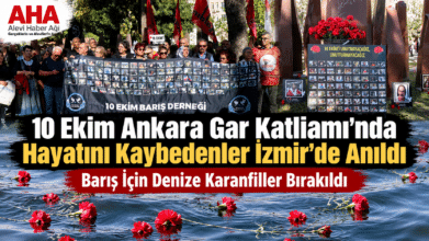 10 Ekim Ankara Gar Katliamı’nda Hayatını Kaybedenler İzmir’de Anıldı: Barış İçin Denize Karanfiller Bırakıldı / Video