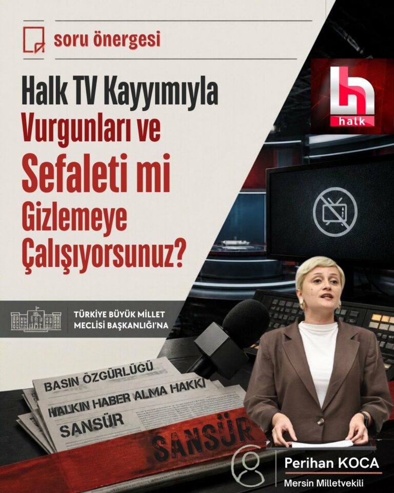 Perihan Koca’dan Halk TV’ye Kayyum Tepkisi: “Vurgunları ve Sefaleti mi Gizlemeye Çalışıyorsunuz?”